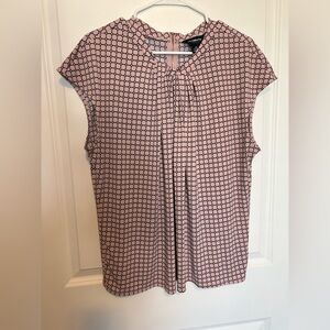 Liz Claiborne Pink and Black Geometric Blouse